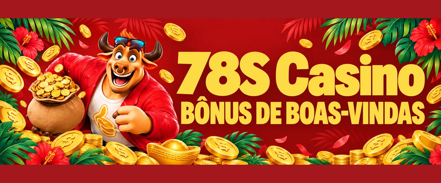 Banner do 78S Casino com barras de ouro, moedas e o bônus Lucky Spin para jogadores do Brasil